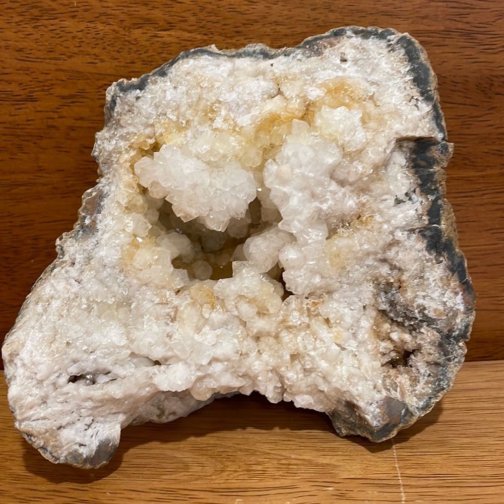 Gorgeous Golden Healer Quartz Crystal Geode Display- Reiki- Mediation-Decor